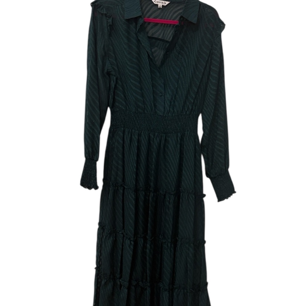 Nanette Lepore Dark Green Long Sleeve Dress